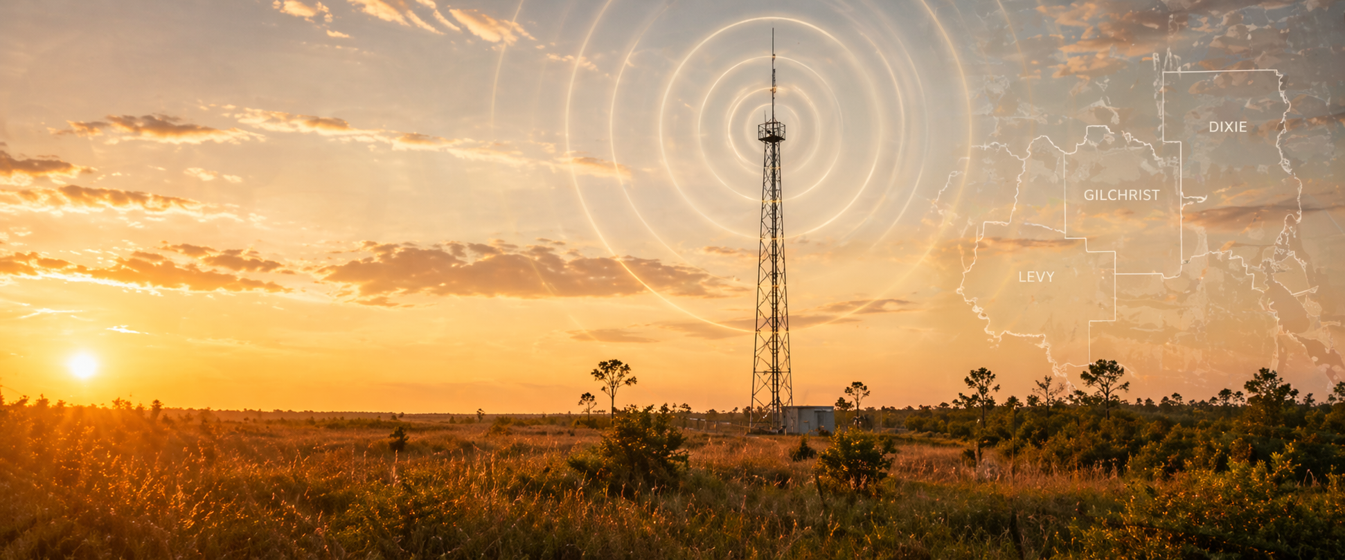 "Classic Country and Classic Rock radio towers serving Dixie, Levy, and Gilchrist counties in North Central Florida"

